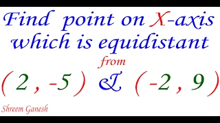 Find the point on the Xaxis which is equidistant from 25 amp 29 [upl. by Aken27]