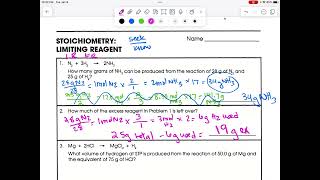 Limiting Reagent Worksheet [upl. by Moorefield]