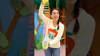 How far can the RAINBOW slinky stretch🔴🔵🟡 Easy Experiments with CoComelonClassroom  shorts [upl. by Hgeilhsa]