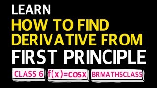 DERIVATIVE OF COSX FROM FIRST PRINCIPLE  DIFFERENTIATION  6 [upl. by Alexandros]