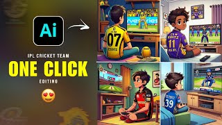 Viral IPL Team Jersey Ai Photo Create in Just 1 Click  Boy Watching IPL Match on Tv Photo Editing [upl. by Alicul]