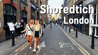 LONDON Shoreditch 🇬🇧 Summer Evening Walking Tour 2023 [upl. by Eceinal]