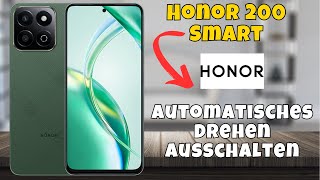 Honor 200 Smart  Automatisches Drehen ausschalten • 🔄 • 🙅🏼‍♂️ • Anleitung [upl. by Geiss]