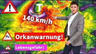 Orkanwarnung Orkanböen bis 140 kmh Unwetter bringt Lebensgefahr Nach Sturm Hitze bis 40 °C [upl. by Ailecra669]