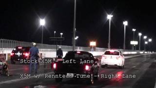 2011 BMW X5M Stock vs 2011 BMW X5M with RENNtech tune  Road Test TV ® [upl. by Noyahs]