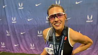 Elle Purrier St Pierre After Winning USATF Indoor Championships 3000m Returns to World Indoors [upl. by Eiramanna]