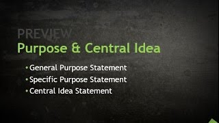 Speech Purpose amp Central Idea [upl. by Akeenat]