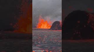 Spectacular Lava Fountains at the Erupting Meradalir Volcano [upl. by Peppi]