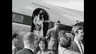 DOWNLINERS SECT  arriving by plane to Sweden in 1965  Hurt By Love  only known  1960s footage [upl. by Ymmac]