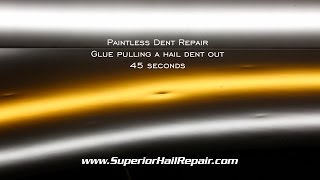 Paintless Dent Repair  Hail Dent Removal using Glue Pulling [upl. by Moule]