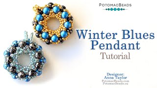 Winter Blues Pendant  DIY Jewelry Making Tutorial by PotomacBeads [upl. by Deenya810]