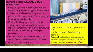 TRENDELENBURG POSITION LECTURE 6 [upl. by Shreeves]