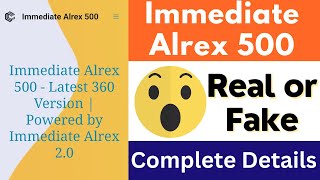 Immediate Alrex 500 Real or Fake  Immediate Alrex 500 Platform Review  Scam or Legit  Trading [upl. by Elexa95]