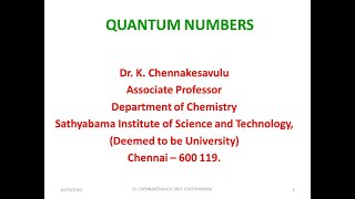 Quantum Numbers [upl. by Aniram]