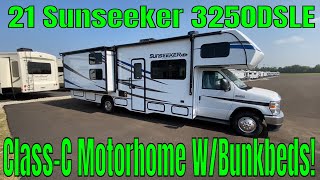 ClassC Motorhome with Bunks 2021 Sunkseeker 3250DSLE 15 minute RV Tour  Review by Forest River [upl. by Lind]