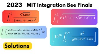 Solutions to the 2023 MIT Integration Bee Finals [upl. by Asertal]