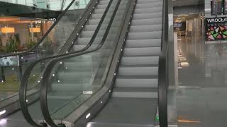 Poland Wrocław Nicolaus Copernicus Airport 1X escalator  going up [upl. by Larner424]