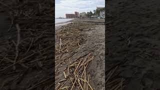 Benalmadena after Storm Dana playa beach travel [upl. by Rialb]