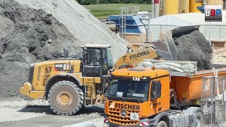 ACTION CATERPILLAR 982M amp Tipper Trailer Trucks  Sattelkipper Albvorlandtunnel 2018 2 [upl. by England868]