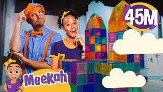 Blippi amp Meekahs Block Tower  Educational Videos for Kids  Blippi and Meekah Kids TV [upl. by Annovad]