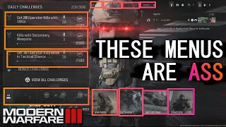 COD MW3 Menus and UX are Embarrassingly Bad [upl. by Nuhs528]