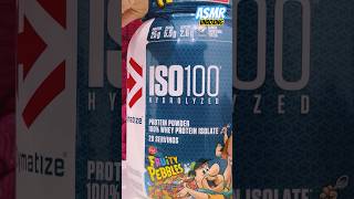 Dymatize ISO100 Fruity Pebbles Protein Powder 🟡🔴🔵🟢🟠🟡 😱 asmr shorts fitness protein [upl. by Ellertnom679]