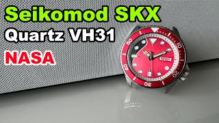 Quartz VH31 SKX NASA Mars watch seiko mod build [upl. by Nallad850]