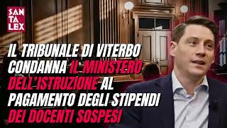 Il tribunale di Viterbo condanna il Ministero dell’Istruzione [upl. by Atirres]