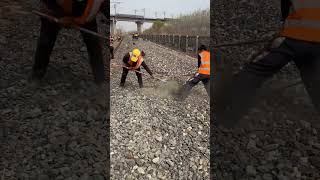 Ballasted track gravel laying process [upl. by Ong202]