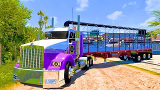 EN VIVO  TRANSPORTANDO GANADO VIVO CON KENWORTH T800  American Truck Simulator [upl. by Bazar]