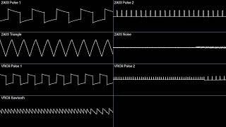 kfaraday  Moon Voyage 2A03VRC6 oscilloscope [upl. by Nannerb]