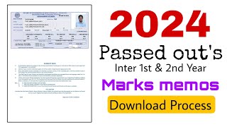 quotEasy Method to Download 2024 AP Inter 1st amp 2nd Year Short Marks Memosquot [upl. by Amsa291]