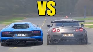 NISSAN GTR R35 vs LAMBORGHINI AVENTADOR 🚀ACCELERATION SOUND🚀 [upl. by Akym]