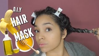 Simple DIY Hair Mask for DRY  FRIZZY Natural Hair  Banana Olive Oil  Honey [upl. by Notrom]