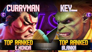 SF6 ➤ Curryman Honda vs Key Blanka ✎ Highlevel Match FT2 [upl. by Noiek571]