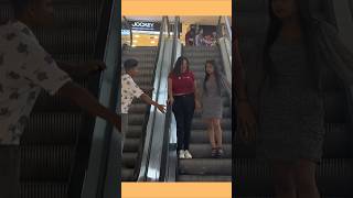 Touching Hands On Escalator Prank shorts funny escalator comedy prank [upl. by Latyrc]