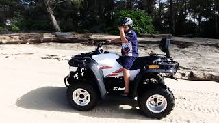 Brunei Atv Linhai M150 7 Year old rider [upl. by Chane697]