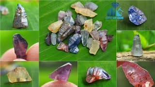 CEYLON NATURAL SAPPHIRE CRYSTAL COLLECTION WITH UNIQUE BEAUTIES [upl. by Rabiah]