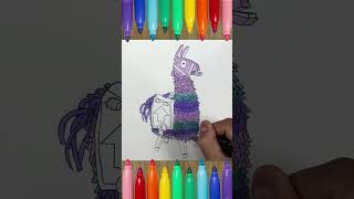 Colorare il Lama Pignatta di Fortnite  tutorial facile  disegno da colorare [upl. by Yenmor]