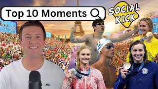 Top 10 Swimming Moments  2024 Paris Olympics  ft SocialKickSwim [upl. by Akimahs]