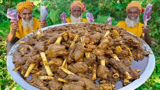 Mutton Lollipop Steak Curry of Grandpa  Goat Legs Pieces Kosha Cooking for Old Age Special People [upl. by Wailoo668]