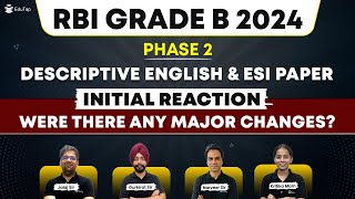 🔴RBI Grade B 2024 Phase 2 Descriptive English amp ESI Exam Analysis  RBI 2024 Exam Level  EduTap [upl. by Pournaras652]