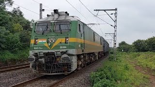 BCNA Freight Led By Tughlakabad Diesel Loco Sheds WAG9HC Accelerates Out of Akurdi [upl. by Palmira]