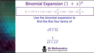 Binomial Expansion with Negative and Fractional Powers  Mr Mathematics [upl. by Adamina]