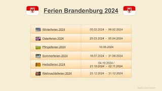 Ferien Brandenburg 2024 [upl. by Sitelc]