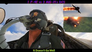 1 F4E vs 3 MiG21s DCS [upl. by Neelram]