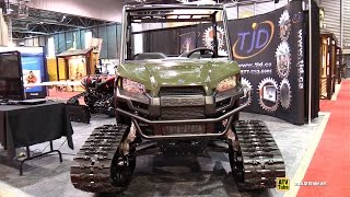 2015 Polaris Ranger 570 EFI with TJD Track Kit  Walkaround  2015 Salon Chasse Peche Quebec [upl. by Eichman]