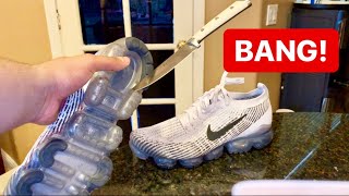 KNIFING NIKE AIR VAPORMAX POPPED AIR BUBBLES [upl. by Itsuj]