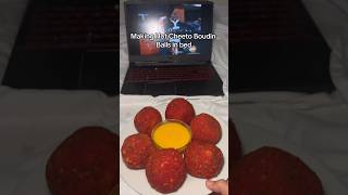 Making Hot Cheeto Balls in bed food shorts [upl. by Fennessy]