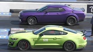 Demon 170 vs Shelby GT500  drag race [upl. by Aicire]